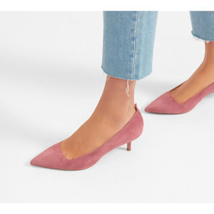 Everlane Womens The Editor Heel Size 7 Pink Suede NWOB Flaw